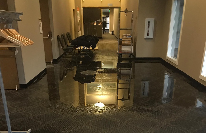 water damage restoration professionals at work in Ventura